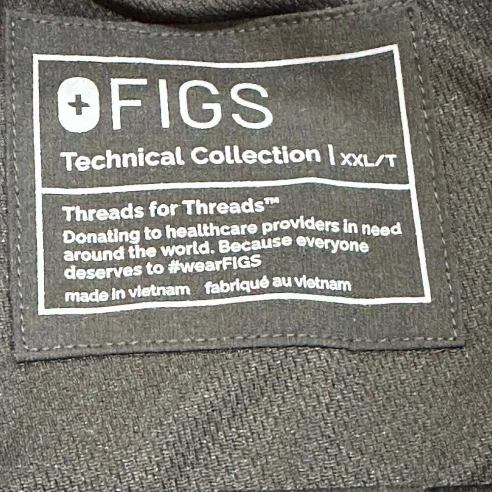 FIGS Cairo Cargo Pants 2XL Tall Black‎ Medical Healthcare Nurse Hospital